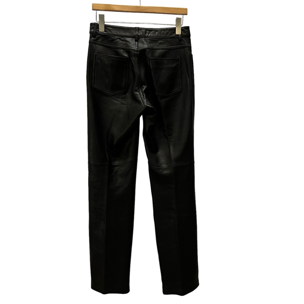 MODA INTERNATIONAL 100% Black Leather Lined Pants Size 6 - Picture 5 of 14